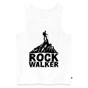 Rock Walker [Black] - Men's Premium Organic Tank Top - white - Front - AI Model Male 178 light (178cm)