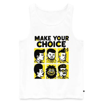 Choice of hairstyle - Men's Premium Organic Tank Top - white - Front - AI Model Male 178 light (178cm)