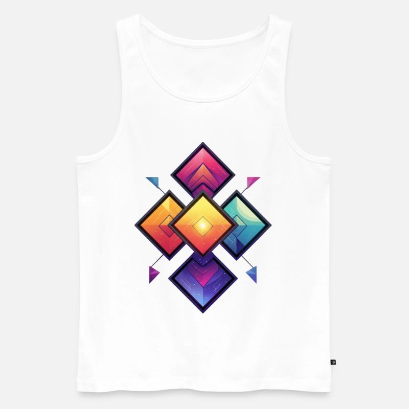 Regenbogen Diamant Kaleido - Männer Premium Bio Tank Top - Weiß