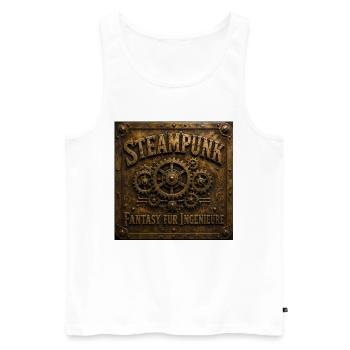 Steampunk. Fantasy für Ingenieure. - Männer Premium Bio Tank Top - Weiß - Vorne - Michal (187cm)