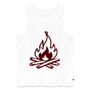 Lagerfeuer Silhouette Rot - Männer Premium Bio Tank Top - Weiß - Vorne - Michal (187cm)