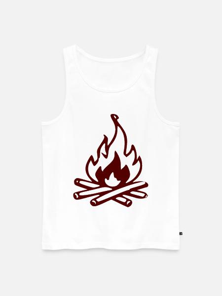 Silhouette Feu de camp rouge - Débardeur bio Premium Homme - blanc