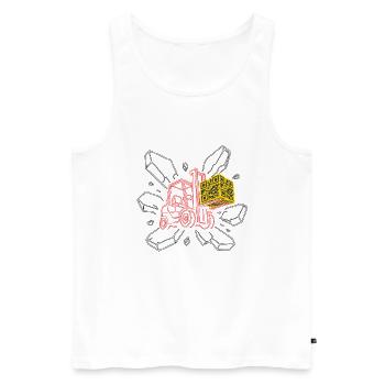 Funny Forklift Forklift Driver – Logistics - Men's Premium Organic Tank Top - white - Front - Michal (187cm)