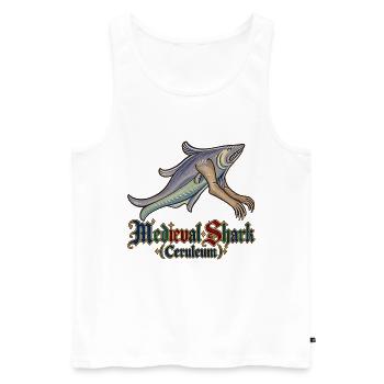 Mittelalterlicher Hai (Ceruleum) - Männer Premium Bio Tank Top - Weiß - Vorne - Michal (187cm)