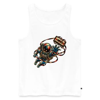 KOSMISCHER ROCKER | Mixtape - Männer Premium Bio Tank Top - Weiß - Vorne - Michal (187cm)