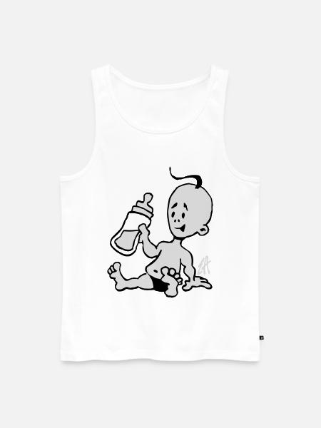 Baby with a milk bottle - Men's Premium Organic Tank Top - white