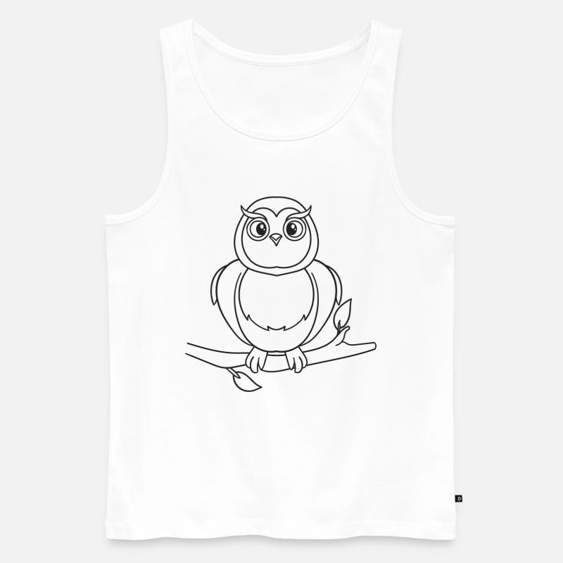 Eule, Vogel, Geschenk, Geschenkidee - Männer Premium Bio Tank Top - Weiß