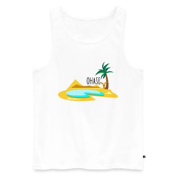 Hase in der Wüste - Männer Premium Bio Tank Top - Weiß - Vorne - Michal (187cm)