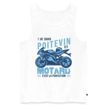 motard parfait poitevin parfait - Débardeur bio Premium Homme - blanc - Devant - Michal (187cm)