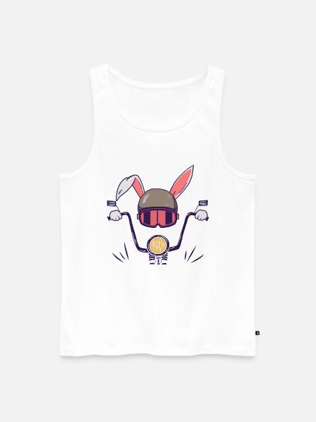 Rabbit biker motorcyclist - Men's Premium Organic Tank Top - white