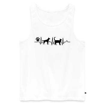 Vet Tech Heartbeat Veterinärtechniker - Männer Premium Bio Tank Top - Weiß - Vorne - AI Model Male 178 light (178cm)