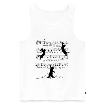 Insolente chat chat Beethoven 9.Symphonie Notes - Débardeur bio Premium Homme - blanc - Devant - AI Model Male 178 light (178cm)