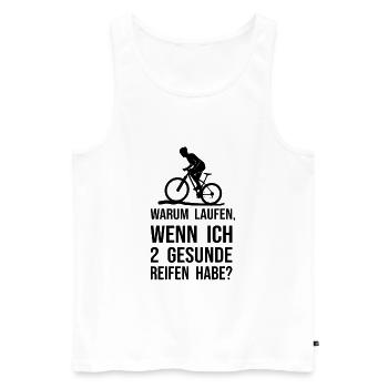 Lustiger Spruch Mountainbike - Fahrrad, witzig - Männer Premium Bio Tank Top - Weiß - Vorne - AI Model Male 178 light (178cm)