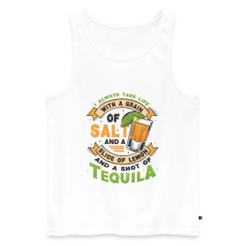 Take life like with a tequila - Men's Premium Organic Tank Top - white - Front - Michal (187cm)