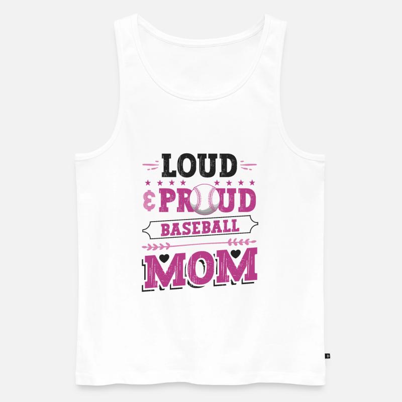 Laut und stolzer Baseball-Mutter - Männer Premium Bio Tank Top - Weiß