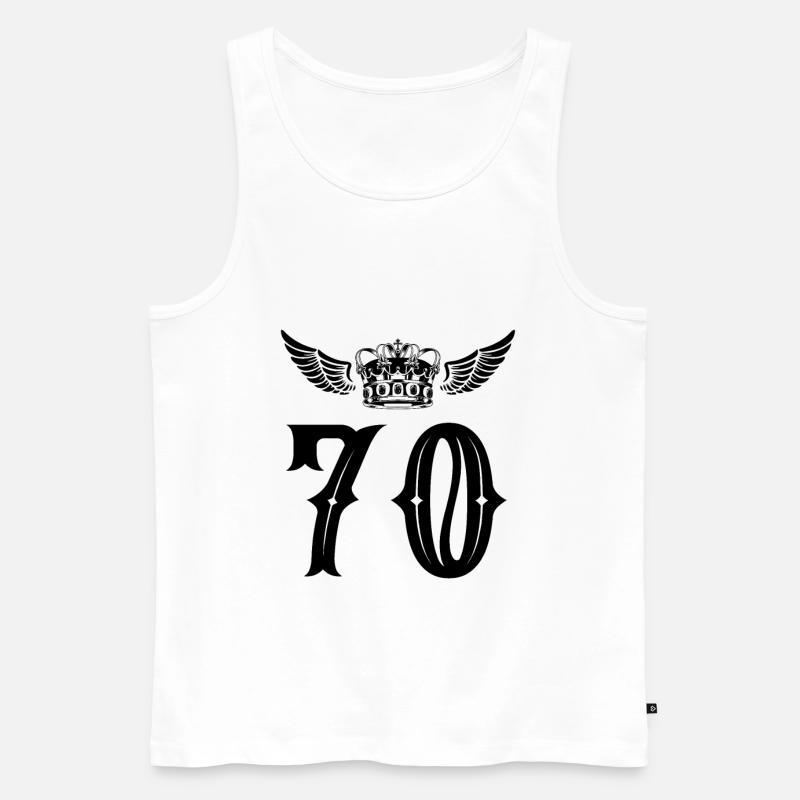 70 Zahl Krone - Männer Premium Bio Tank Top - Weiß