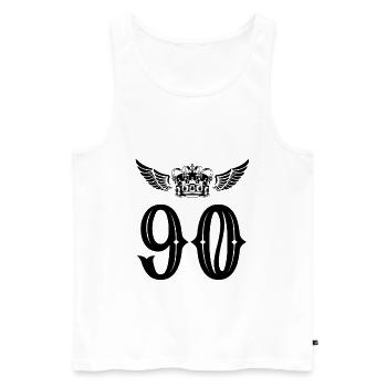 90 Zahl Krone - Männer Premium Bio Tank Top - Weiß - Vorne - Michal (187cm)