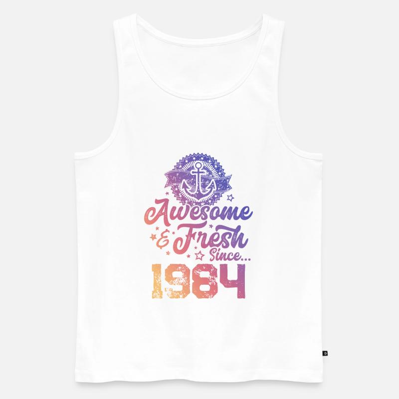 1984 awesome fresh - Männer Premium Bio Tank Top - Weiß
