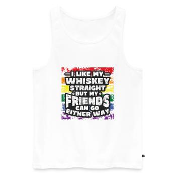Likes my whiskey straight, I support LGBT. - Men's Premium Organic Tank Top - white - Front - Michal (187cm)