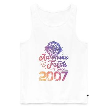 2007 awesome fresh - Männer Premium Bio Tank Top - Weiß - Vorne - Michal (187cm)