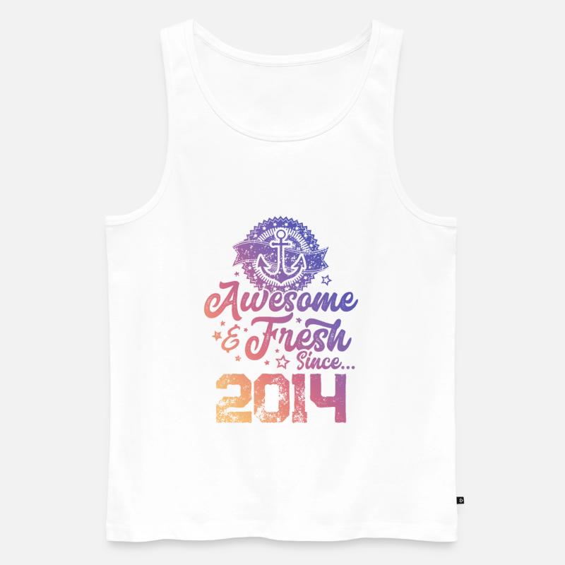 2014 awesome fresh - Männer Premium Bio Tank Top - Weiß
