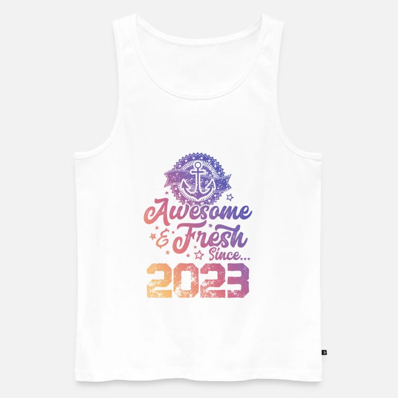 2023 awesome fresh - Männer Premium Bio Tank Top - Weiß