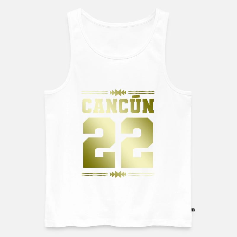 Cancun 22 - Männer Premium Bio Tank Top - Weiß