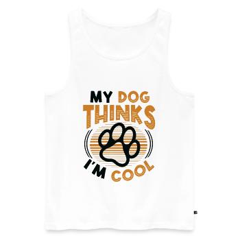 Mon chien pense que je suis cool. - Débardeur bio Premium Homme - blanc - Devant - Michal (187cm)