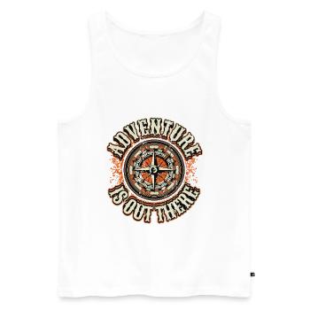 Abenteuer ist da draußen. - Männer Premium Bio Tank Top - Weiß - Vorne - Michal (187cm)