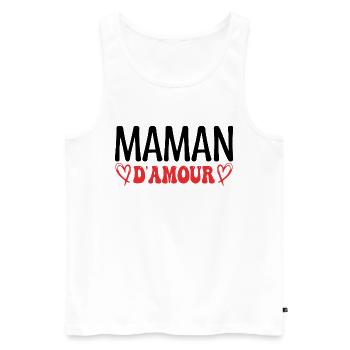 Maman d'amour, fêtes des mères. cadeau maman, mère - Débardeur bio Premium Homme - blanc - Devant - Michal (187cm)