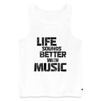 Life Sounds Better With Music - Men's Premium Organic Tank Top - white - Front - AI Model Male 178 light (178cm)