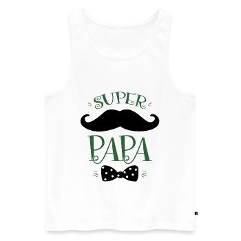 T-Shirt Fete DES Peres - Superpapa - Männer Premium Bio Tank Top - Weiß - Vorne - AI Model Male 178 light (178cm)
