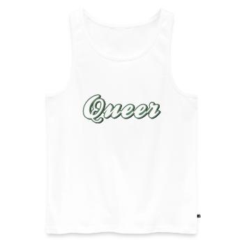 Unauffälliges Queer Design - Männer Premium Bio Tank Top - Weiß - Vorne - AI Model Male 178 light (178cm)