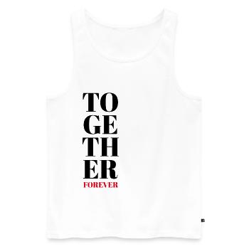 TOGETHER FOREVER - PARTNER LOOK - PARTENARIAT - Débardeur bio Premium Homme - blanc - Devant - AI Model Male 178 light (178cm)