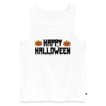 happy Halloween. joyeux halloween. - Débardeur bio Premium Homme - blanc - Devant - AI Model Male 178 light (178cm)