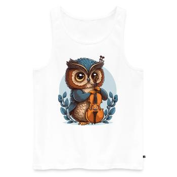 Classical Owl - Men's Premium Organic Tank Top - white - Front - Michal (187cm)
