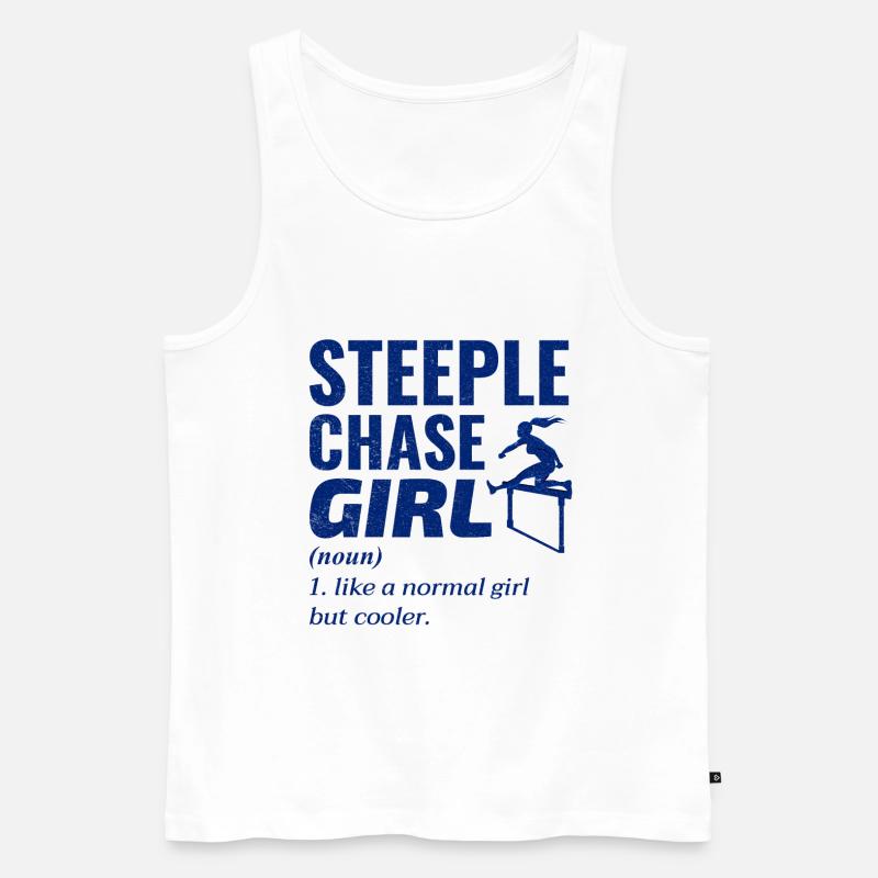 Hindernislauf Mädchen Hindernisläufer Leichtathletik - Männer Premium Bio Tank Top - Weiß