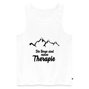 Mountains Are My Therapy Saying Gift Climbing - Men's Premium Organic Tank Top - white - Front - Michal (187cm)