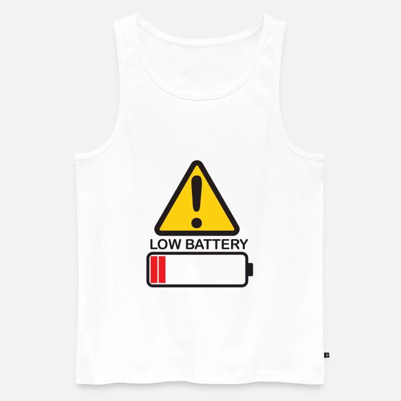 Low Battery Warning - Männer Premium Bio Tank Top - Weiß