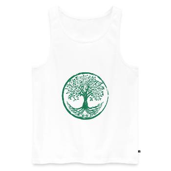 Der Baum des Lebens - Männer Premium Bio Tank Top - Weiß - Vorne - Michal (187cm)