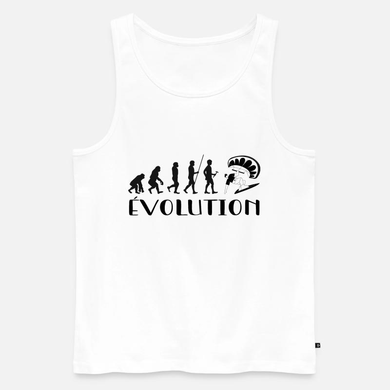 Evolution From Monkey To Surfer - Men's Premium Organic Tank Top - white