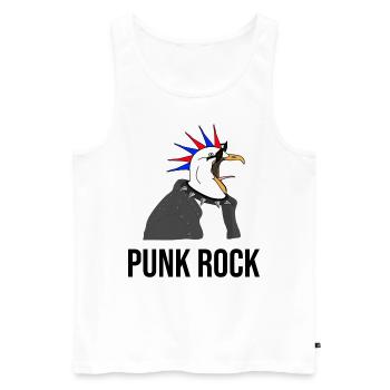Punker Möwe - Männer Premium Bio Tank Top - Weiß - Vorne - Michal (187cm)