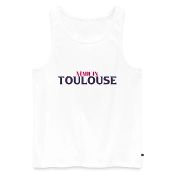 Made in Toulouse - Débardeur bio Premium Homme - blanc - Devant - Michal (187cm)