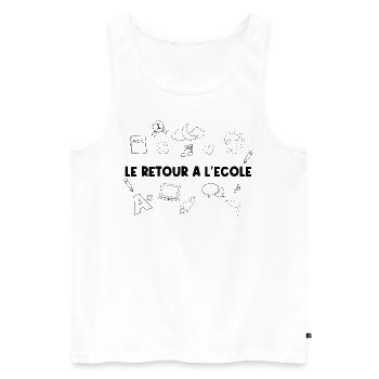 LE Retour à l’école. - Débardeur bio Premium Homme - blanc - Devant - AI Model Male 178 light (178cm)