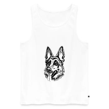 German Shepherd - Men's Premium Organic Tank Top - white - Front - Michal (187cm)