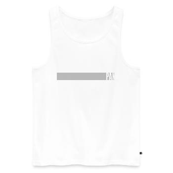Pan - Pansexuell als Streifen - Männer Premium Bio Tank Top - Weiß - Vorne - AI Model Male 178 light (178cm)