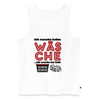lustige T-Shirts - lustiger Spruch -Geld Wäsche - Männer Premium Bio Tank Top - Weiß - Vorne - Michal (187cm)