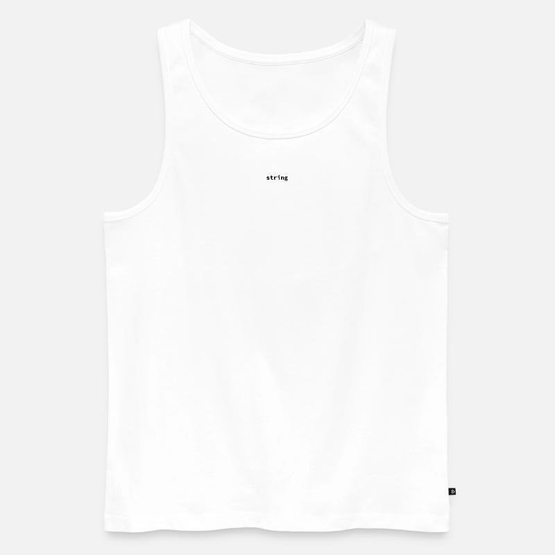 Code in Strings Black - Männer Premium Bio Tank Top - Weiß