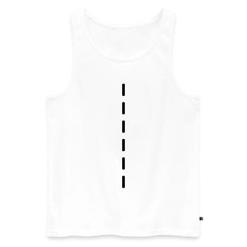 Strichellinie / dashed (1c) - Men's Premium Organic Tank Top - white - Front - Michal (187cm)