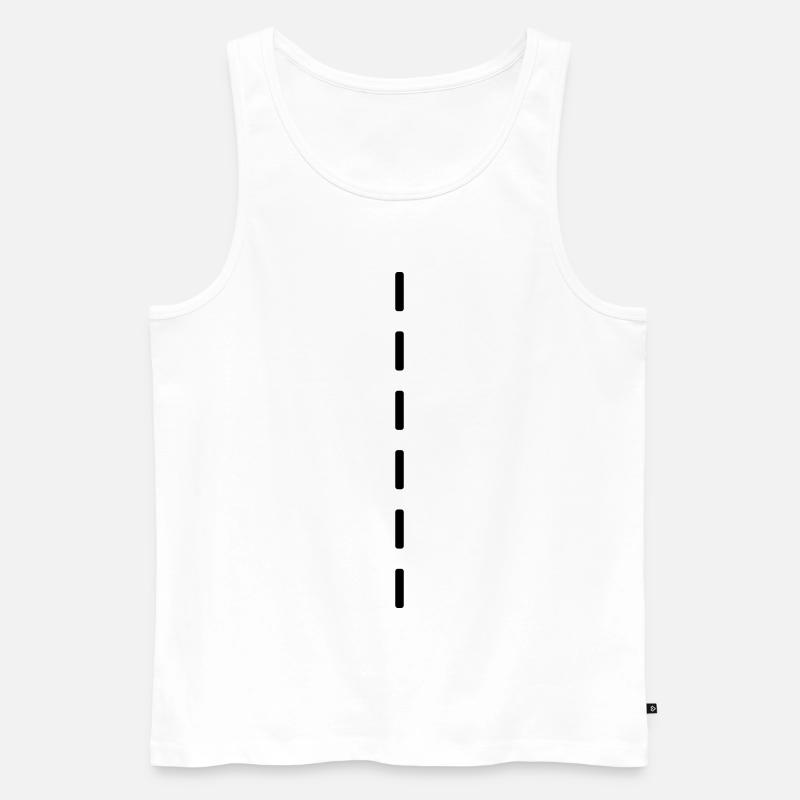 pointillés / dashed (1c) - Débardeur bio Premium Homme - blanc